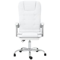 masazines biuro kedes - vidaXL Atlošiama masažinė biuro kėdė balta (White) - 2 nuotrauka