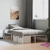vidaXL Metalinis lovos rėmas, 120x200 cm, baltos spalvos (White)