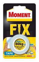 Dvipusė lipni juosta MOMENT Super Fix, 1,5 m x 19 mm, 80 kg