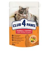 Club 4 Paws Premium Hairball Control konservai katėms su vištiena, 80 g