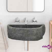 kriaukle, upes akmuo - vidaXL Prisegama kriauklė, 38-45 x 30-35 x 15 cm, pilka (Grey) Upės akmuo - 2 nuotrauka