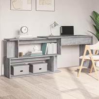 vidaXL Kampinis rašomasis stalas, pilkas (Gray) 200x50x76 cm