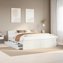 vidaXL Lovos rėmas be čiužinio su galvūgaliu, baltas (White), 180x200 cm, pušis