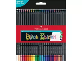 spalvoti piestukai faber - Faber-Castell Spalvoti pieštukai Black Edition, 24 spalvos - 1 nuotrauka
