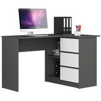 ermitazas stalai - Akord B16 Kampinis rašomasis stalas, antracito/balta (Anthracite/White) - 1 nuotrauka