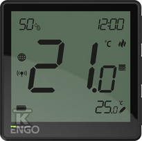 zigbee termostatas - Engo EONE Zigbee 3.0 belaidis termostatas, juodas (Black) - 1 nuotrauka