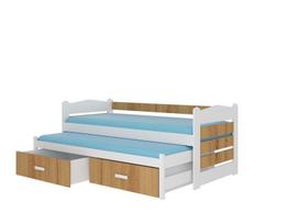 ADRK Tiarro Dviaukštė lova, 90x200 cm, balta/ruda (White/Brown)