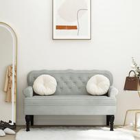 Suoliukas su atlošu vidaXL, šviesiai pilkas (Light Grey), 119.5 cm x 64.5 cm x 75 cm