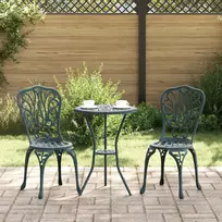 Lauko baldų komplektas vidaXL 3 dalių sodo bistro, žalias (Green)
