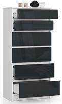 balta komoda k60 - Komoda Akord K60, balta/grafito, 60 cm x 40 cm x 130 cm - 2 nuotrauka