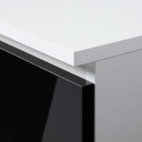 balta komoda k60 - Komoda Akord K60, balta/grafito, 60 cm x 40 cm x 130 cm - 4 nuotrauka