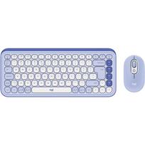 logitech belaide klaviatura ir pelyte - Logitech POP Icon Combo, US, violetinė/balta (Lilac) - 1 nuotrauka