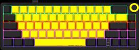 Lorgar KBP70MW, Wireless 65% Mechaninė Klaviatūra Žaidimams Pro, Juoda/Geltona (Black/Yellow)