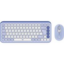 logitech belaide klaviatura ir pelyte - Logitech POP Icon Combo, US, violetinė/balta (Lilac) - 3 nuotrauka