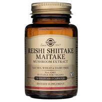 shiitake kapsules - SOLGAR Reishi Shiitake Maitake grybų ekstraktas, 50 kapsulių - 1 nuotrauka