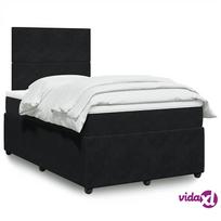 120x200 ciuziniai - vidaXL Lova su spyruoklėmis ir čiužiniu, 120x200 cm, juoda (Black) - 2 nuotrauka