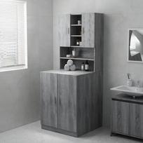 vidaXL Skalbimo mašinos spintelė, pilka ąžuolo (Grey Oak)