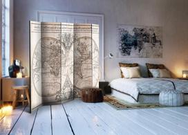 Fototapetas Artgeist Mappe-Monde Geo-Hydrographique Paravent108, 172 cm x 225 cm
