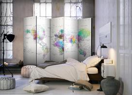 Fototapetas Artgeist White-Colorful World Map Paravent876J, 172 cm x 225 cm