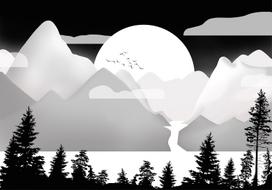 Fototapetas Artgeist Landscape At Sunset, 140 cm x 196 cm