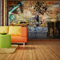 Fototapetas Artgeist New York: Statue Of Liberty, Brooklyn Bridge..., 154 cm x 154 cm