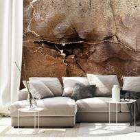 Fototapetas Artgeist Rock Abstraction - Brown And Beige Pattern In The Style Of Cracked Stone, 175 cm x 250 cm