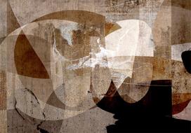 Fototapetas Artgeist Geometric Abstraction With Shapes - Composition In Brown Colours, 175 cm x 250 cm