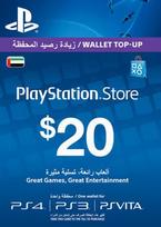 PlayStation Network Card 20 USD (UAE) PSN Key UNITED ARAB EMIRATES PS4 raktas