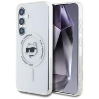 telefono deklas karl lagerfeld - Karl Lagerfeld "Button Choupette Head Printed Logo MagSafe Galaxy S25" White - 1 nuotrauka