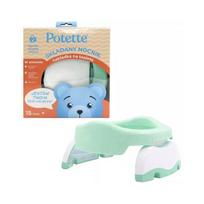 potette plus - Potette Plus 2in1 kelioninis naktipuodis sulankstomas, Baltas/Mėtų (White/Mint) - 3 nuotrauka