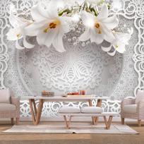 Fototapetas Artgeist Lilies And Ornaments 3XLFT1633, 245 cm x 245 cm