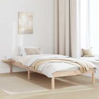vidaXL Lovos rėmas su šoninėmis staliukais, ruda (Brown), 80x200 cm
