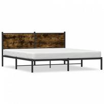 vidaXL Lovos rėmas su galvūgaliu, dūminio ąžuolo (Oak), 160x200 cm, metalas