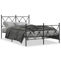 vidaXL Lovos rėmas su galvūgaliu/kojūgaliu, juodas (Black), 120x200 cm, metalas