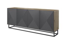 komodos 200 - Komoda Bogart Asha 200, juoda/ruda (Black/Brown) - 1 nuotrauka