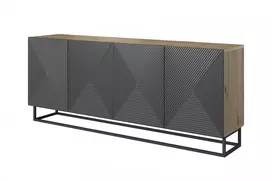 komodos 200 - Komoda Bogart Asha 200, juoda/ruda (Black/Brown) - 2 nuotrauka