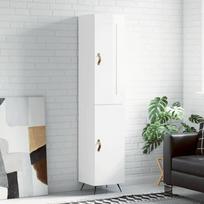 vidaXL Komoda su 1 durelėmis, blizgi balta (Glossy White)