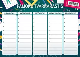 Pamokų tvarkaraštis, A5, Žalias (Green), 200 gsm