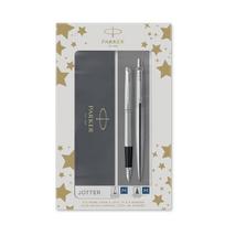 parker jotter - Parker Jotter Steel CT, plunksnakotis ir tušinukas, Juoda/Sidabras (Black/Silver) - 1 nuotrauka