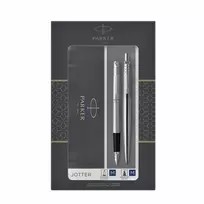 parker jotter - Parker Jotter Steel CT, plunksnakotis ir tušinukas, Juoda/Sidabras (Black/Silver) - 2 nuotrauka