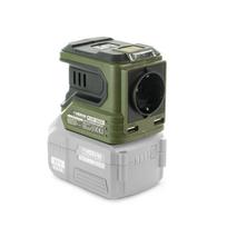 HERVIN BATTERY Daugiafunkcis adapteris, 20 V, 230 V, 100 W, 2xUSB, LED, be akumuliatoriaus