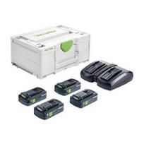 rinkinys festool - Festool SYS 18V 4x4,0/TCL 6 DUO, akumuliatorių ir įkroviklio rinkinys - 1 nuotrauka