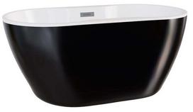 Vonia, laisvai pastatoma Besco Navia Black&White, 160 cm x 80 cm x 60 cm, ovalas
