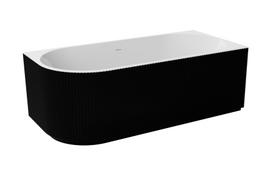 Vonia, laisvai pastatoma Besco Denaya Black&White, 150 cm x 75 cm x 58 cm, dešininė