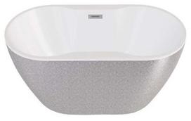 Vonia, laisvai pastatoma Besco Navia Glam Silver, 150 cm x 80 cm x 60 cm, ovalas