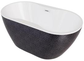Vonia, laisvai pastatoma Besco Navia Glam Graphite, 160 cm x 80 cm x 60 cm, ovalas