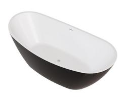 Vonia, laisvai pastatoma Besco Ayla Black&White Matt, 170 cm x 80 cm x 68 cm, ovalas