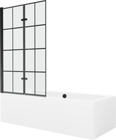 Vonia su sienele, laisvai pastatoma Mexen Cube, 170 cm x 80 cm x 39 cm, stačiakampis