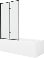 Vonia su sienele, laisvai pastatoma Mexen Cubik Black Frame, 150 cm x 70 cm x 40 cm, stačiakampis