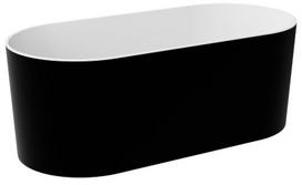 Vonia, laisvai pastatoma Besco Lova Black&White Matt, 160 cm x 74 cm x 57.5 cm, ovalas
